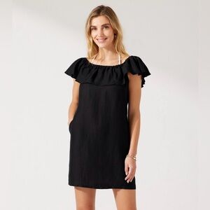 Tommy Bahama - Linen-Blend Off-the-Shoulder Coverup Dress - NAVY Blue - XL